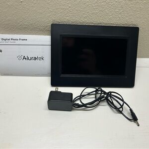 Aluratek Digital Photo Frame with Charger, Manual, and Stand